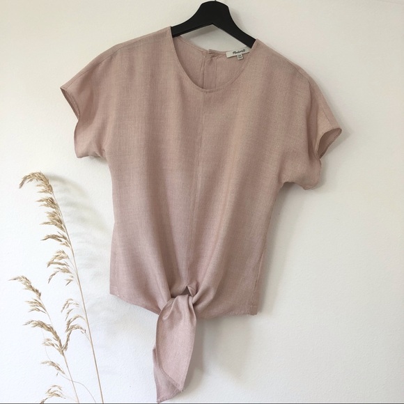 Madewell Button-Back Tie Tee in Stripe - Picture 5 of 13